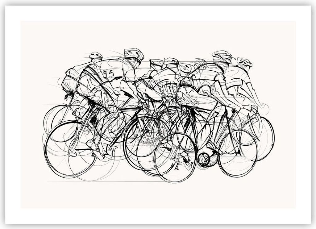 Poster - Poster ohne Rahmen - Fahrrad Rennen Rad - 70x50 cm - Wand Bild - Wanddeko - Wandbilder - Kunstposter - Wandposter - Bilder - Kunstdruck - ...