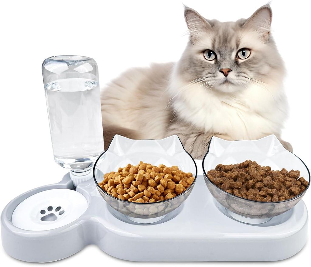 3-in-1 Futternapf Set, Katzenfressnapf, Katzennapf mit Produktbild 