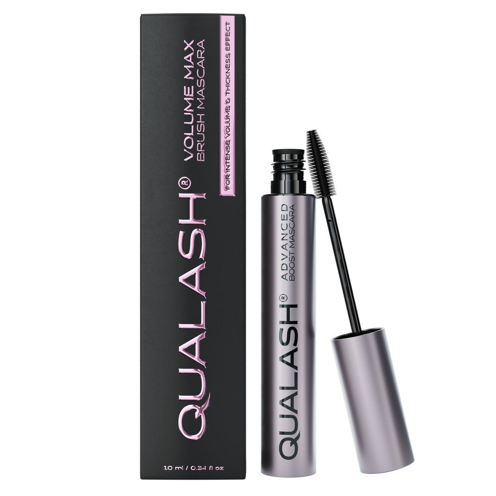 QUALASH Volume Max Mascara, 10 ml - Pflegt und verdichtet die Wimpern, wasserfest und trennend, verleiht spektakuläres Volumen ohne zu verkleben...