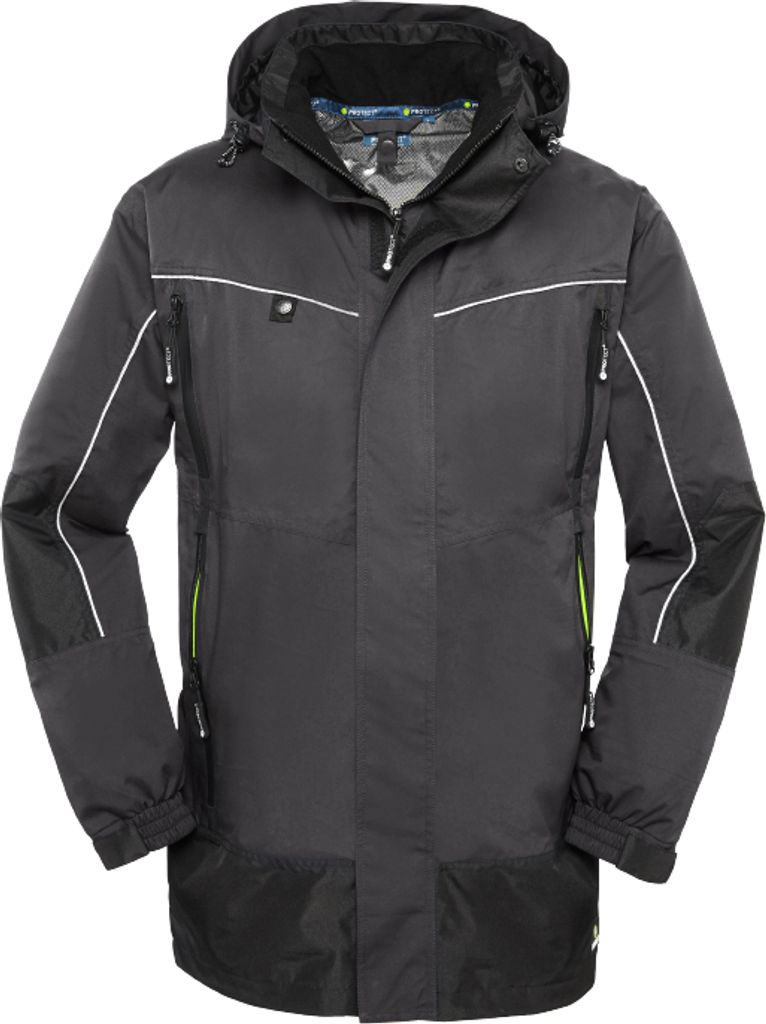 4PROTECT Wetterschutz-Jacke PHILLY Grau/Schwarz M