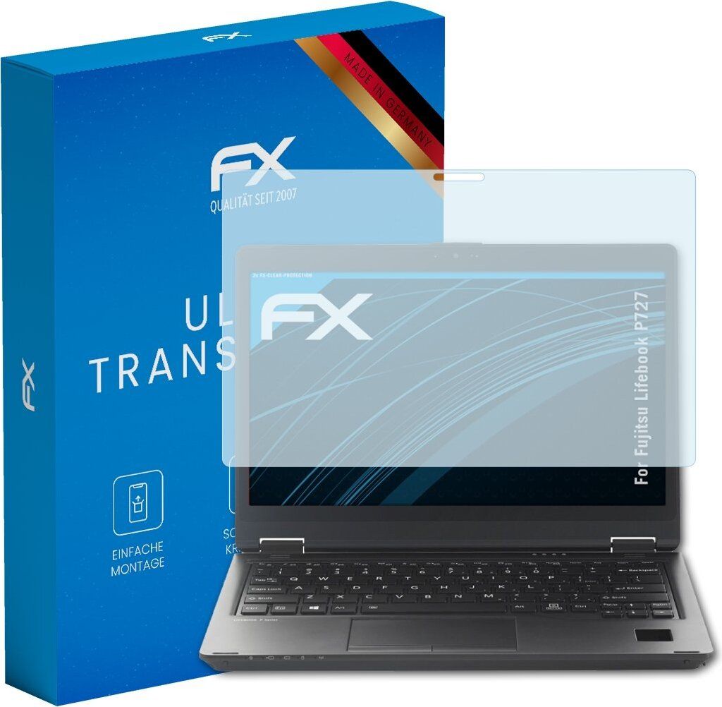 atFoliX FX-Clear 2x Schutzfolie kompatibel mit Fujitsu Lifebook P727 Displayschutzfolie