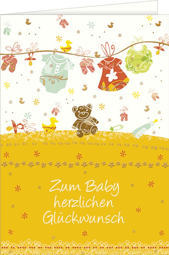Geburt – Baby – Freudiges Ereignis - A4 Glückwunschkarte mit Umschlag - Zum Baby