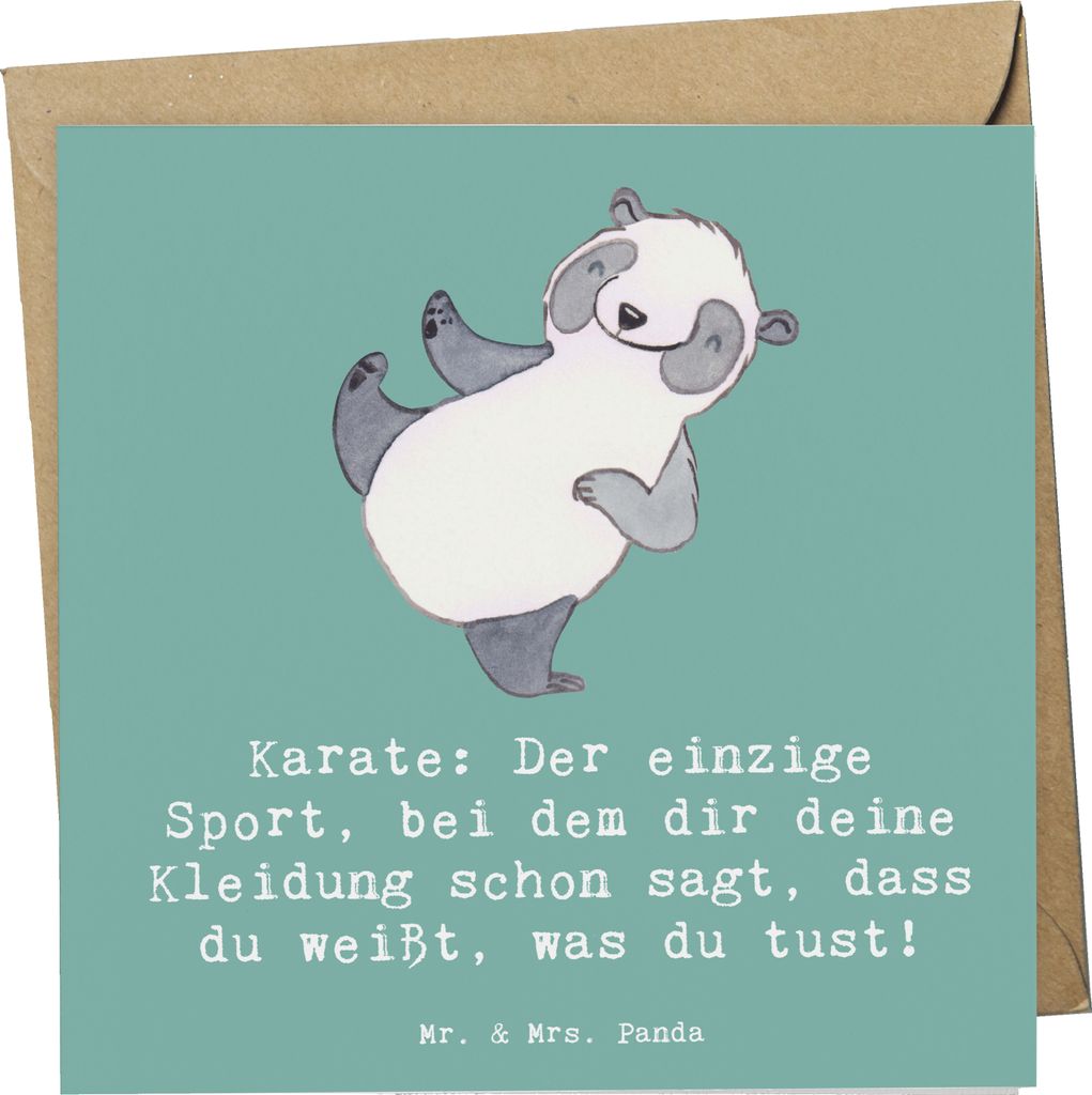 Mr. & Mrs. Panda Grußkarte Karate Kleidung - Meeresbrise - Geschenk, körperliche Fitness, doppelkarte, Selbstverteidigung, Missverständnis, Team...