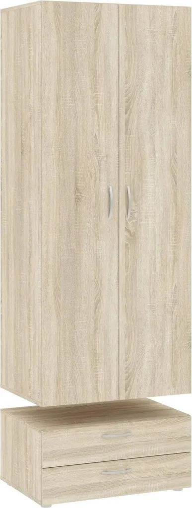 Armoire Buriasco 2 Portes 74 cm Chêne Brun : Gagnez de la Place au Sol