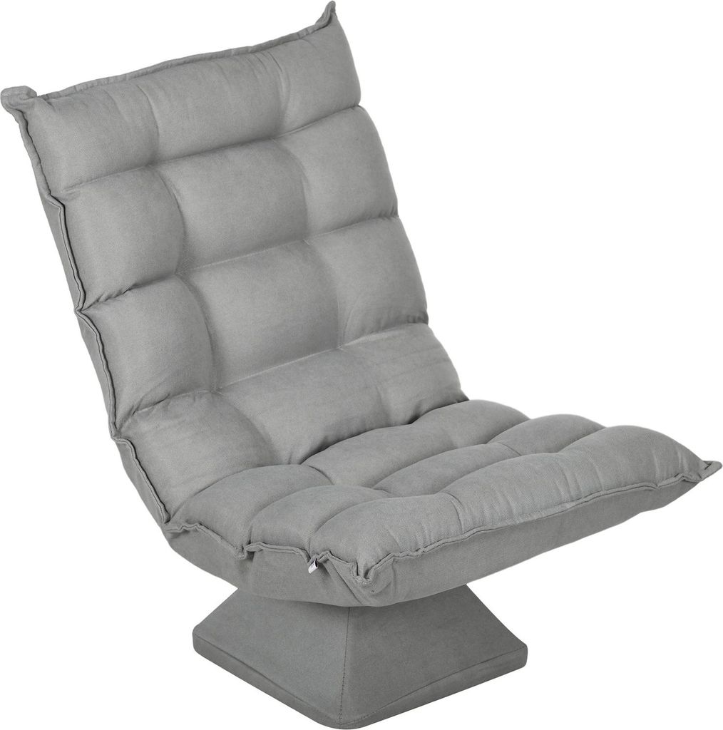 Bodenstuhl Verstellbares Bodensofa, drehbar, Meditationsstuhl, Relaxsessel, Lazy Sofa für Wohnzimmer, Büro, Hellgrau