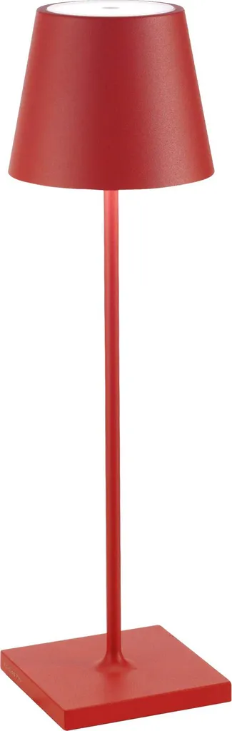 Zafferano Poldina Pro Lampada da tavolo LED Wireless Ricaricabile Dimmer touch 2700K-3000K IP65 Uso Interno/Esterno h.38cm - Rosso