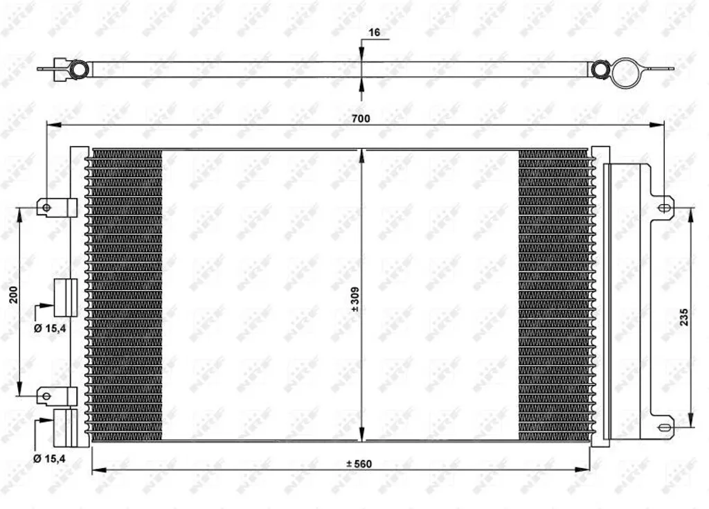 Condenseur de climatisation NRF 35752 pour Fiat Doblo avec déshydrateur