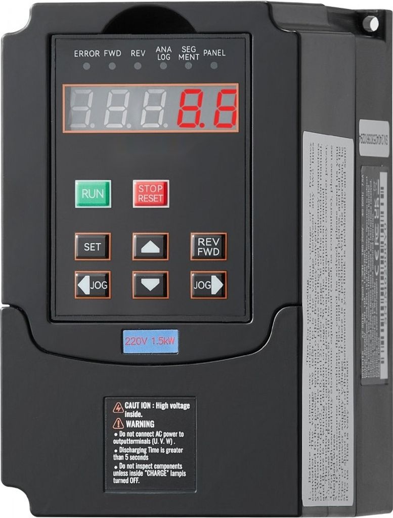 Frequenzumrichter VFD 1,5 kW - 7,5 A - 1-/3-Phasen-Eingang zu 3-Phasen-Ausgang - Hochleistungs-Frequenzumrichter
