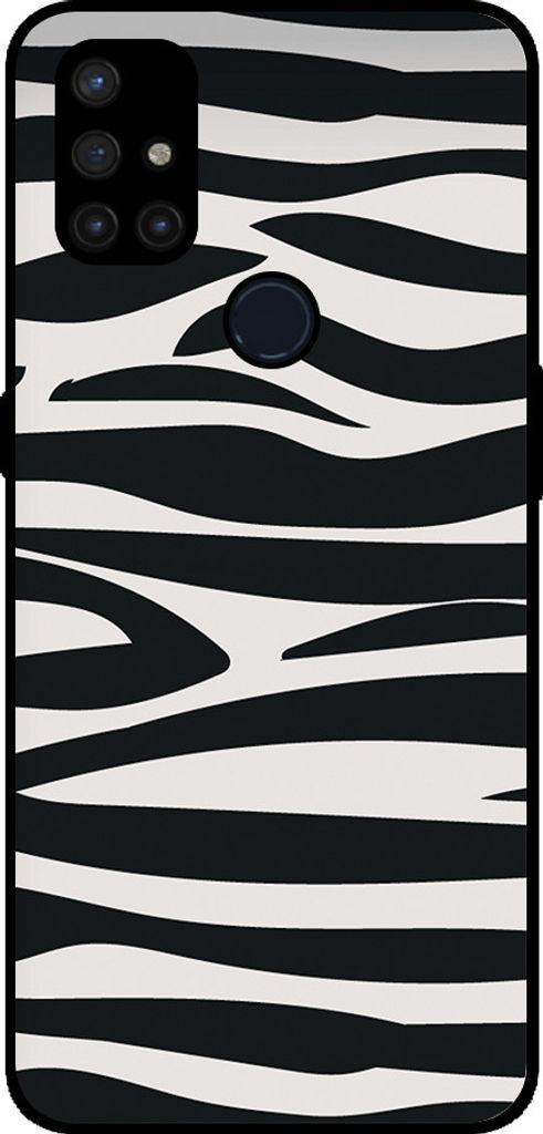 Smartphonica Telefon Fall geeignet für OnePlus Nord N10 5G mit Zebra-Druck - TPU zurück Abdeckung Fall Zebra-Design - Schwarz Weiß