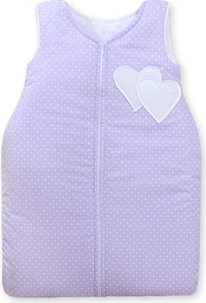 Kinderbettsack mit hängenden Herzen – weicher Schlafsack – warme und gemütliche dreilagige Konstruktion