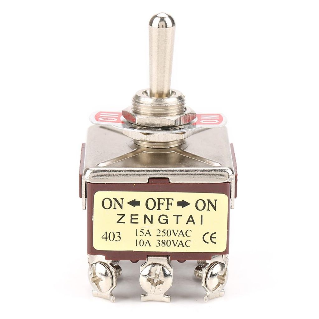 ON/OFF/ON 3polohový přepínač 4PDT 12pólový 12 mm 15 A/250 Obrázek produktu 