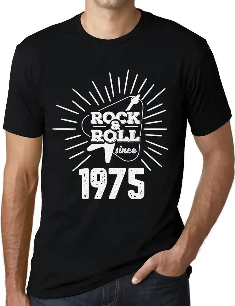 Herren Grafik T-Shirt Gitarre und Rock & Roll seit 1975 – Guitar and Rock & Roll Since 1975 – Geschenk 49. Geburtstag Jahrestag 49 Jahre Jubil...