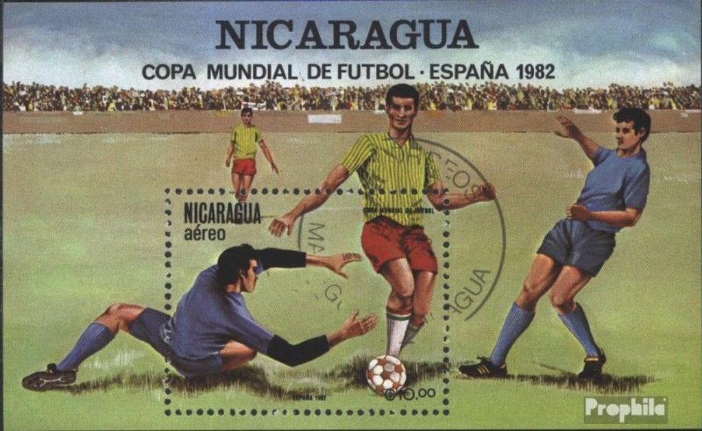 Briefmarken Nicaragua 1982 Mi Block142 (kompl.Ausg.) gestempelt Fußball-WM 1982 Spanien