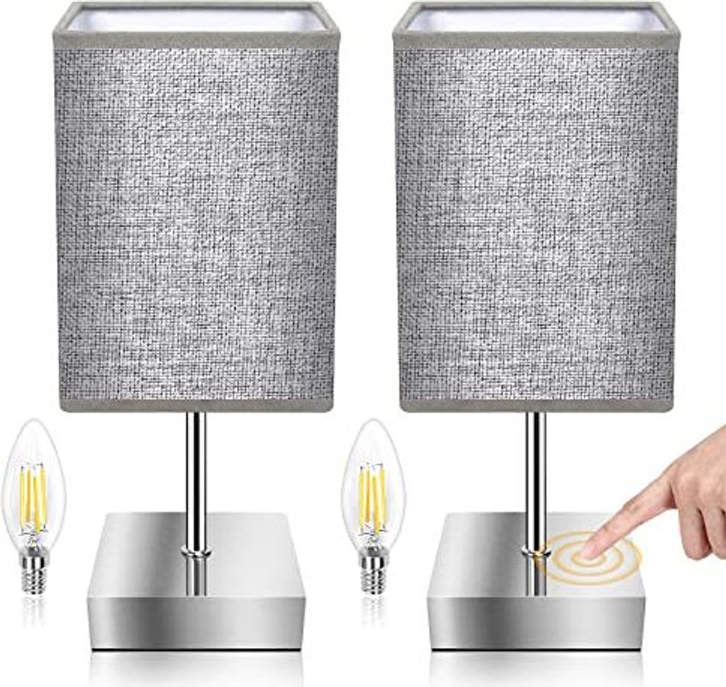 Totofac -Nachtlampe Berührung dimmbarer Set 2, E14 Retro -Lampe, 3 Helligkeitsniveaus Verstellbare warme weiße, moderne Tischschlafzimmer, Wohnzi...