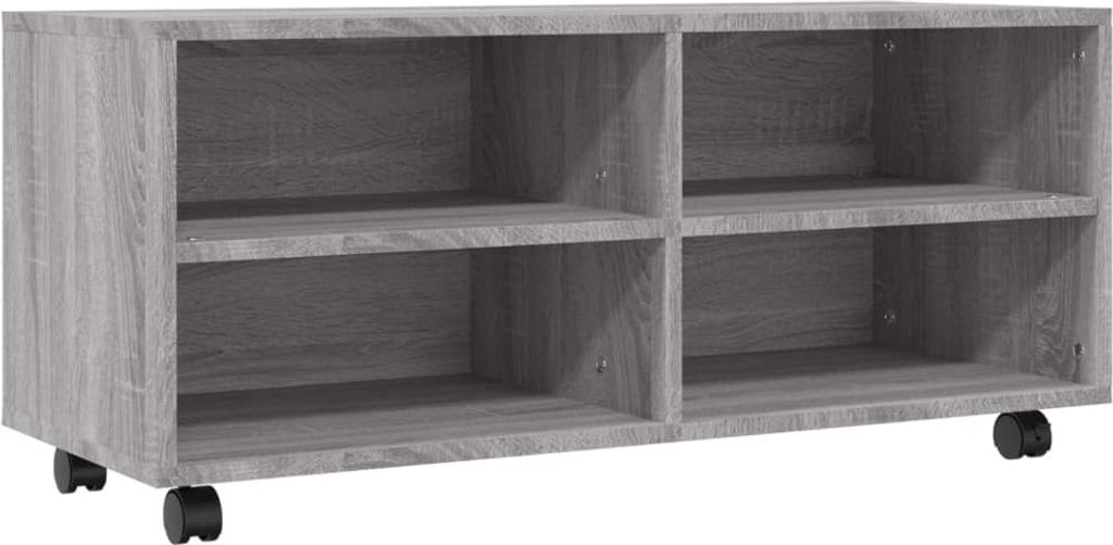 TV-Schrank mit Rollen Grau Sonoma 90x35x35 cm Holzwerkstoff