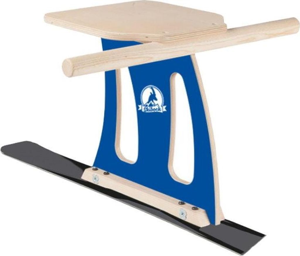 SkiBock XL Skirodel Bausatz Schlitten Ski Schnee Rodel Winter Bastelset blau