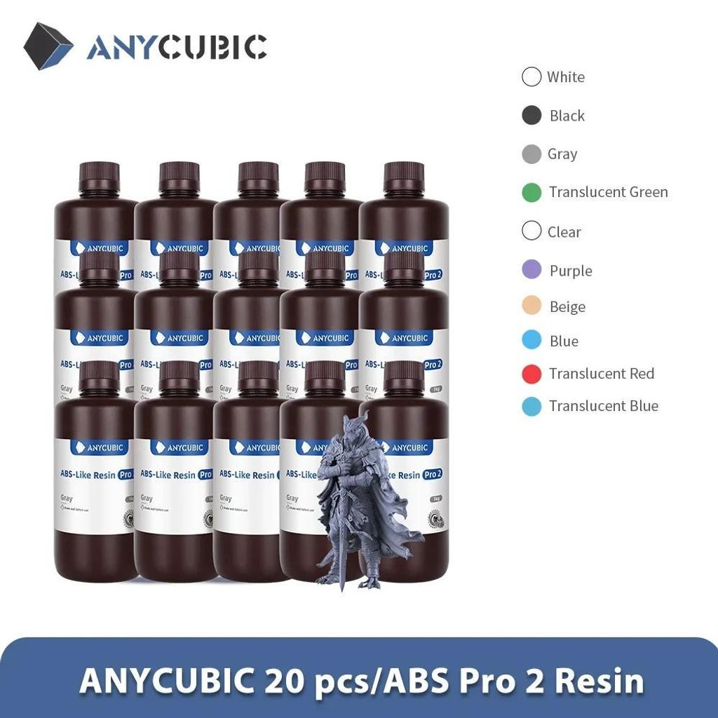 ABS-ähnliches Fotopolymer - Resin 2.0 für LCD-3D-Drucker - UV 405 nm Aushärtung - Schnelle Härtung - Hohe Präzision - Gewicht 20 kg - Weiß