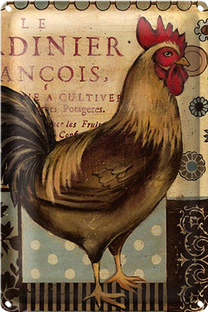 Blechschild Spruch 18x12cm Nostalgie Huhn Vintage Antik