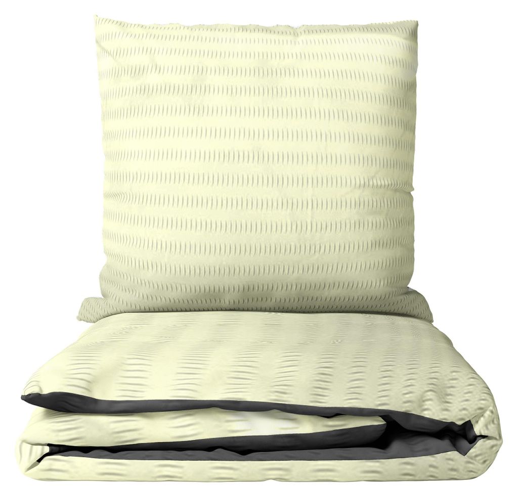 Mikrofaser Seersucker Bettwäsche Set 200x220 cm und Kissen Produktbild 