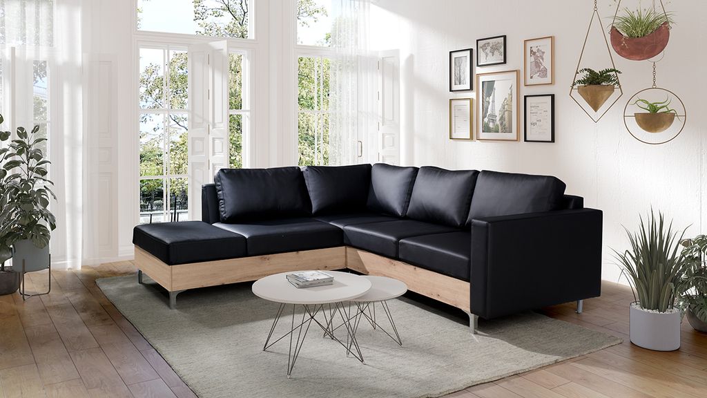 Ecksofa ORLANDO WOOD soft 11 / eiche artisan links Wohnlandschaft L-Form Sofa