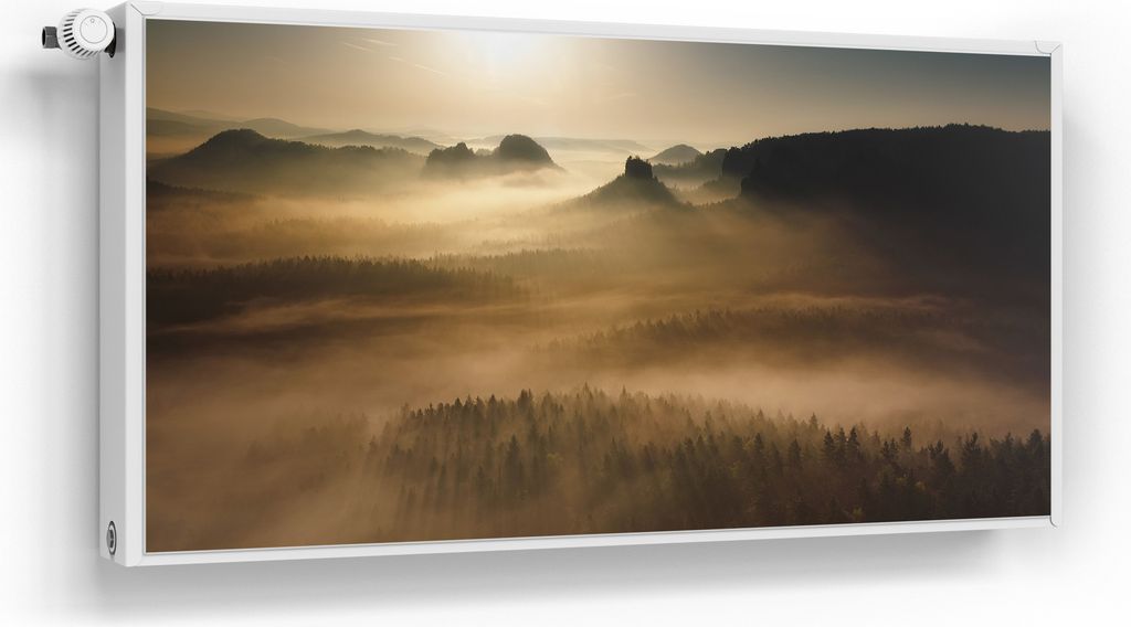DEQORI Magnetmatte Heizung beschreibbar 120x60 cm 'Goldener Waldhauch' Magnetfolie