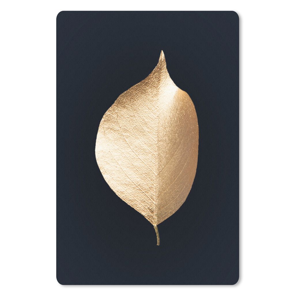 MuchoWow Mauspad Mousepad Blatt - Schwarz - Gold 18x27 cm - Mousepads - Maus Mat - Pad - Mausunterlage