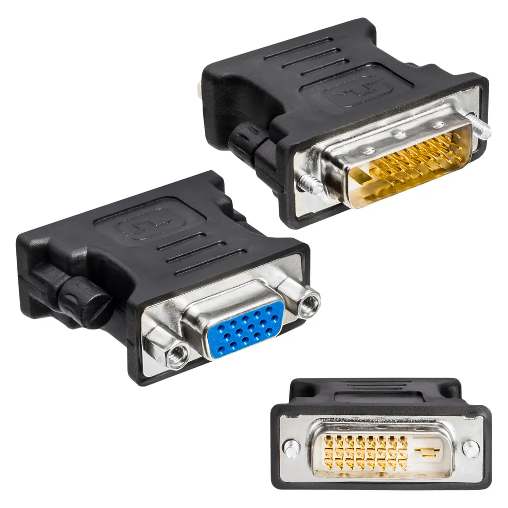 Adaptateur DVI-D Mâle 24+1 vers VGA Femelle Dual-Link Full HD 1080p