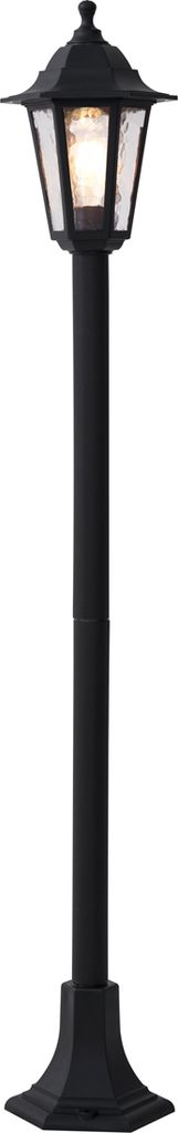 QAZQA - Klassisch I Antik Klassische Wegeleuchte schwarz 122cm IP44 - New Haven Gehämmert I Außenbeleuchtung - Kunststoff Rund - LED geeignet E27