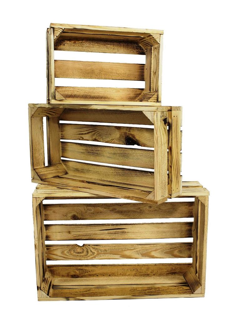 Lermowood Set aus 3 Holzkisten Nr. 3 Geflammt, Naturholz, Produktbild 