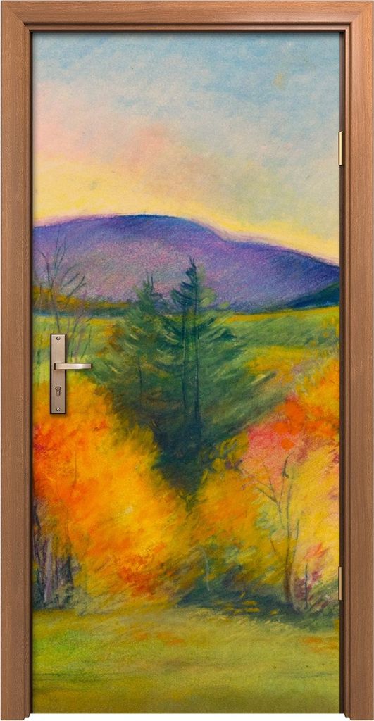 Türposter 90x200 cm Türaufkleber Türtapete Türfolie Klebefolie Foto Wand Berg Landschaft im Herbst