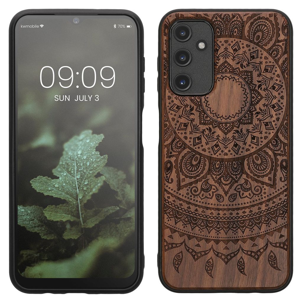 kwmobile Handyhülle für Samsung Galaxy A14 5G Hülle Holz - Produktbild 