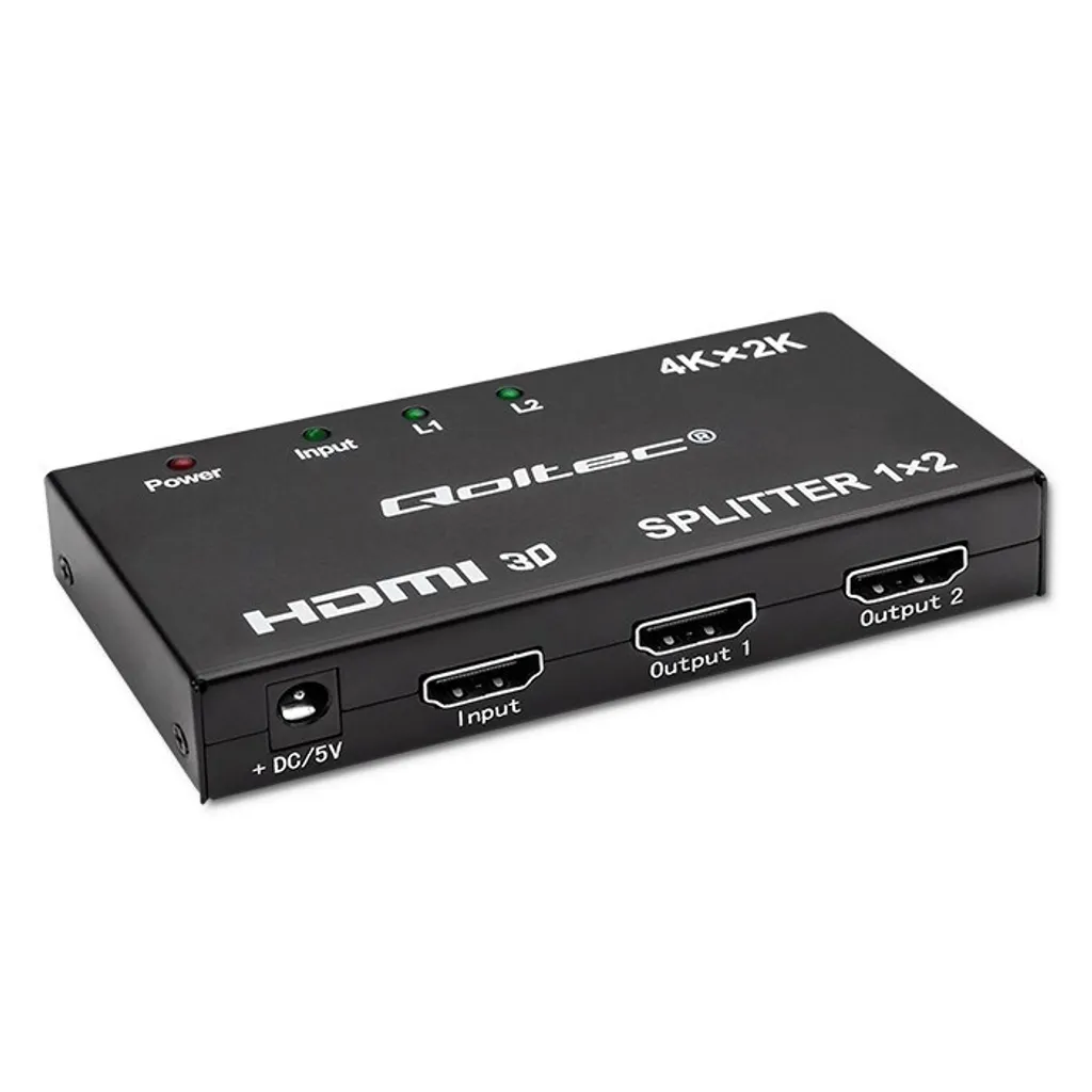 Qoltec 51796 Splitter HDMI 4K Economico e Potente - 1 In 2 Out