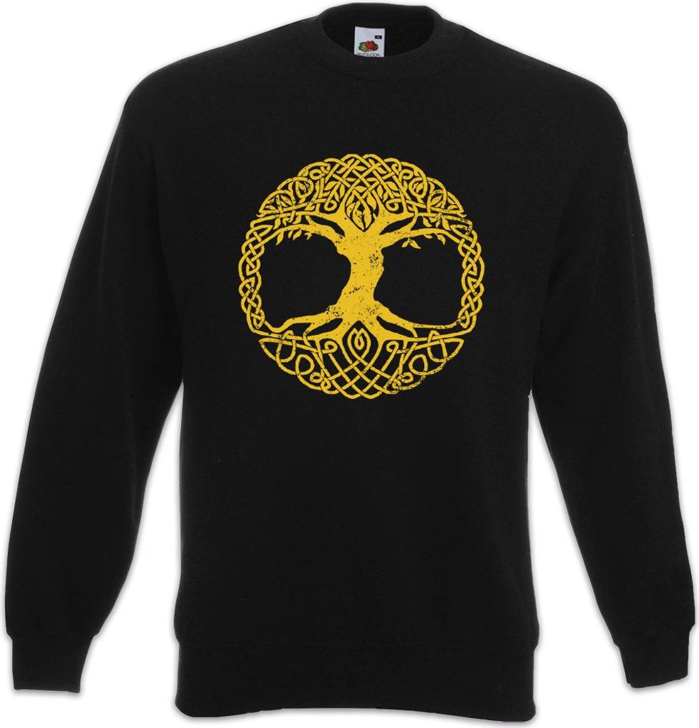 Urban Backwoods Yggdrasil Tree Logo IV Yellow, Sweatshirt, Farbe: Schwarz, Größe: XL