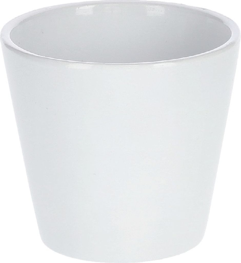 KOTARBAU Keramik Blumentopf Übertopf 9cm Klassisch Weiß Glatt
