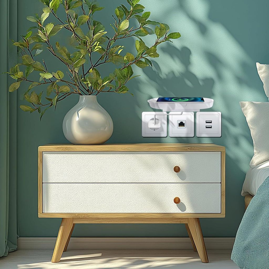 Multifunktionale Wandregal Ohne Bohren Mit Integrierter Kabelverwaltung Für Verschiedene Geräte