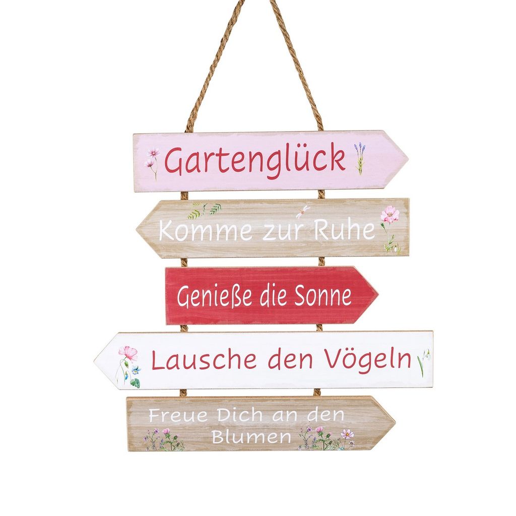 Schild 35x34cm Holz'Gartenglü.