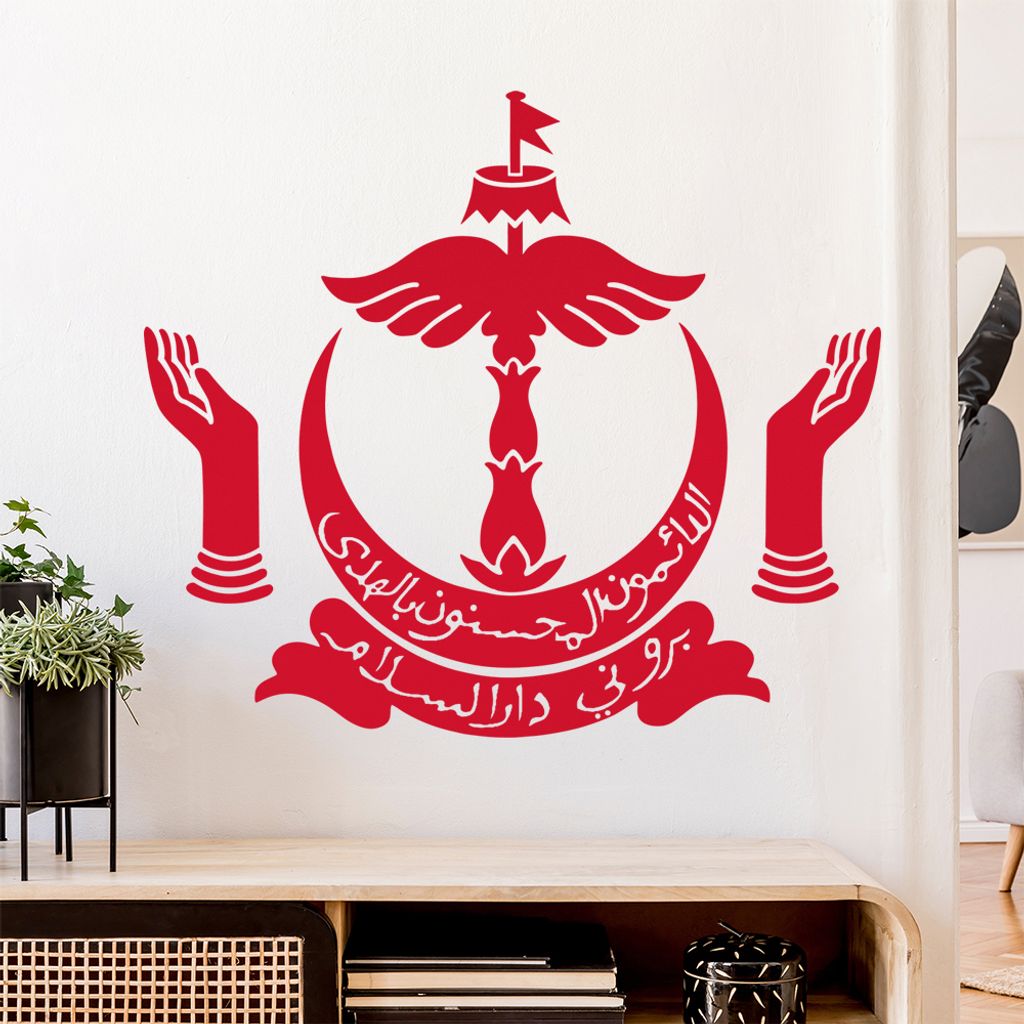 Brunei Wappen Wandtattoo Wandaufkleber Wall Sticker - Dekoration, Küche, Wohnzimmer, Schlafzimmer, Badezimmer