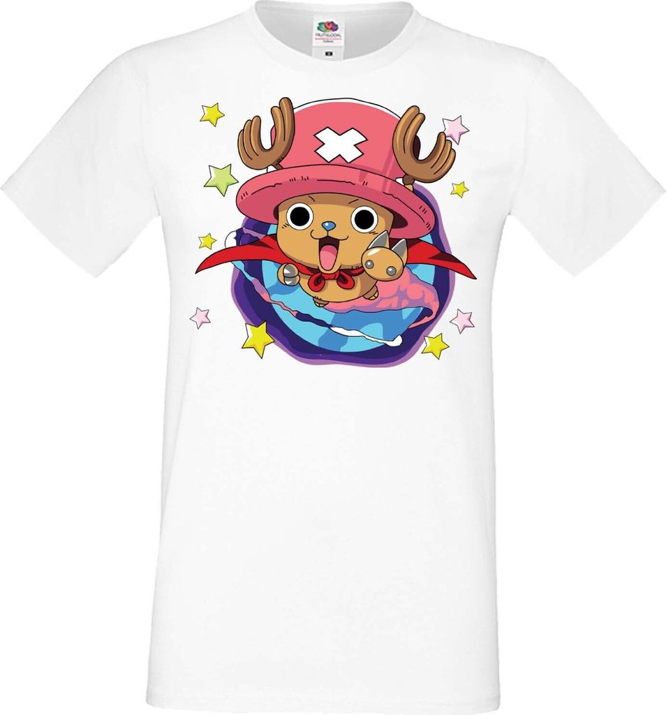 Herren T-Shirt Manga Anime One Manga Piece Anime Tony Tony Chopper, Man 3XL / Weiß