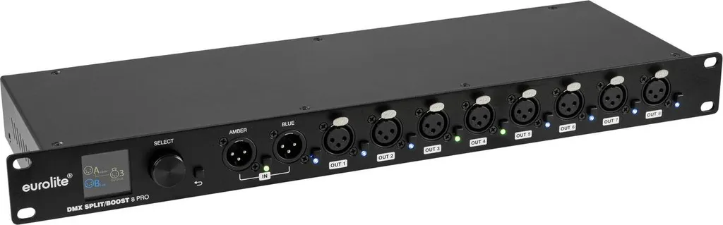 Eurolite DMX Split/Boost 8 PRO 3pol : Splitter 8 Canaux Isolé Galvanique