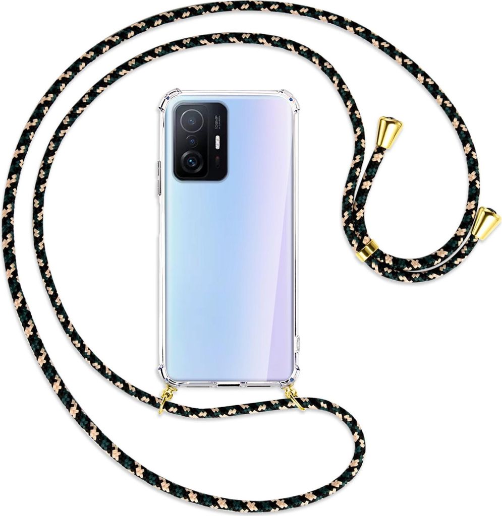 Handykette Backcover-Schutzhülle mit Band (Metall goldfarben) für Xiaomi Mi 11T - camouflage
