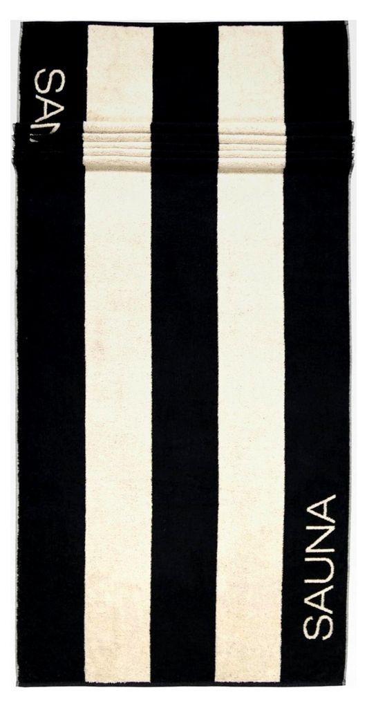 Saunatücher Blockstreifen Natur Schwarz - 39
