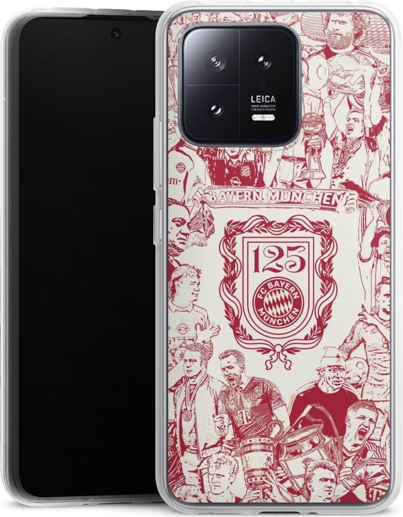 DeinDesign Handyhülle für Xiaomi 13 Silikon Hülle Case Smartphone Schutzhülle FC Bayern München Offizielles Lizenzprodukt FCB 125 Jahre