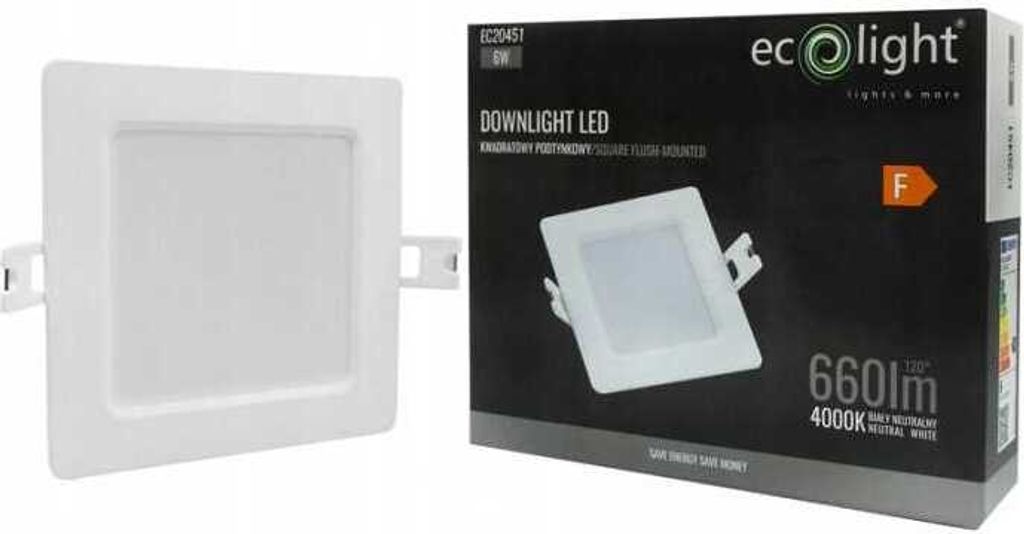 Luminaire encastré carré blanc 12 cm encastré LED 6W Image du produit 