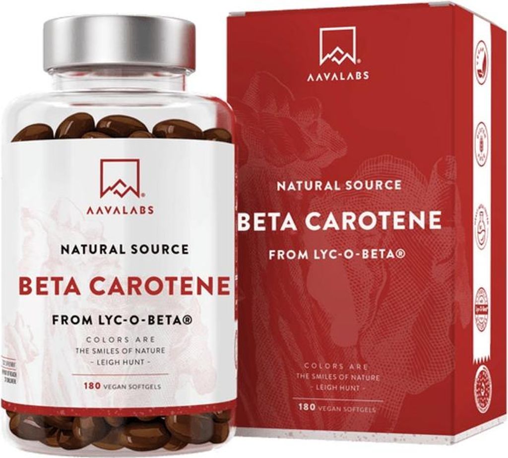 Aavalabs Beta-Carotin 15 mg | Lyc-O-Beta® | Haut & Sehkraft Produktbild 