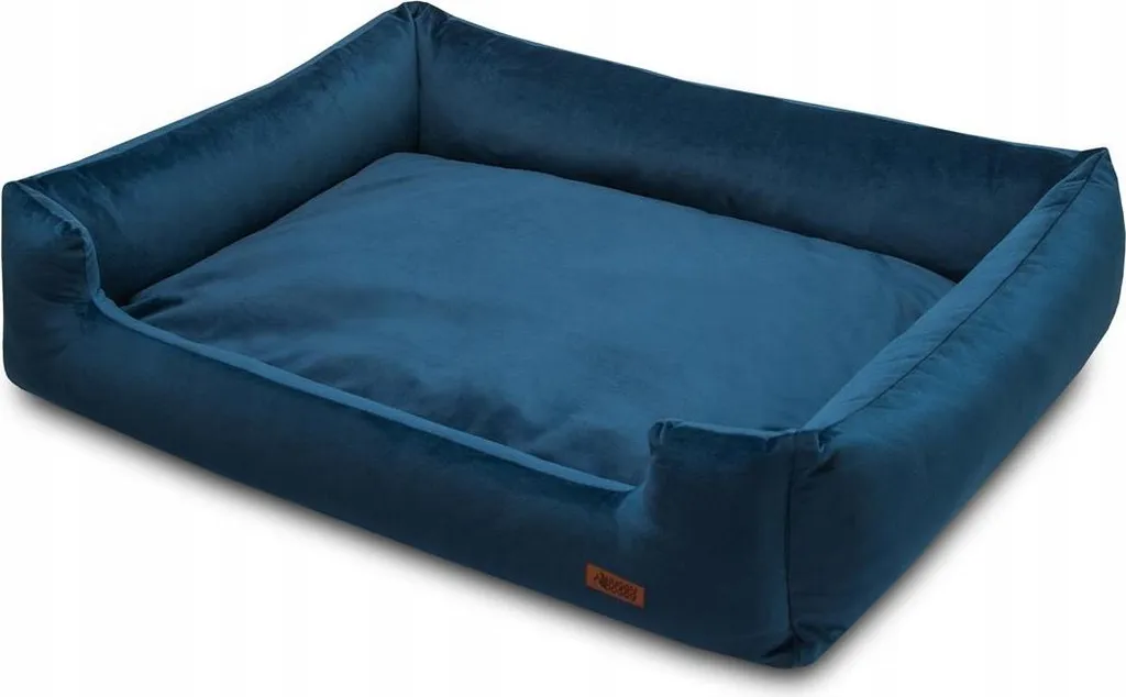 Letto Lavabile per Cani Husky XL HUGGY DOGGY Velluto Navy