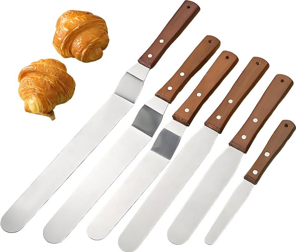 Konditor-Spatel Set 6 Stück, Edelstahl Klinge, Flexible Produktbild 