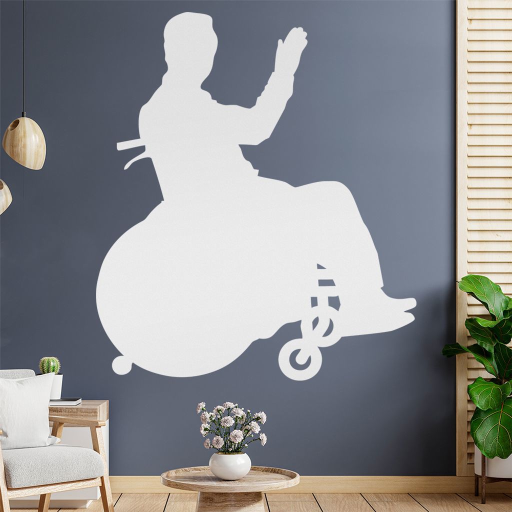 Rollstuhl Behindert Figur Wandtattoo Wandaufkleber Wall Sticker - Dekoration, Küche, Wohnzimmer, Schlafzimmer, Badezimmer
