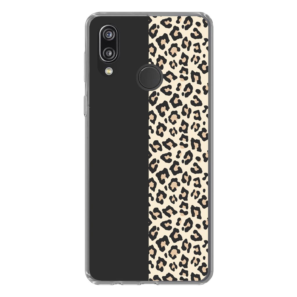 MuchoWow Handyhülle Schutzhülle Hülle für Huawei P20 Lite (2020) Tiere - Muster - Panther Silikon Softcase Handy Hülle - Kartenhalter