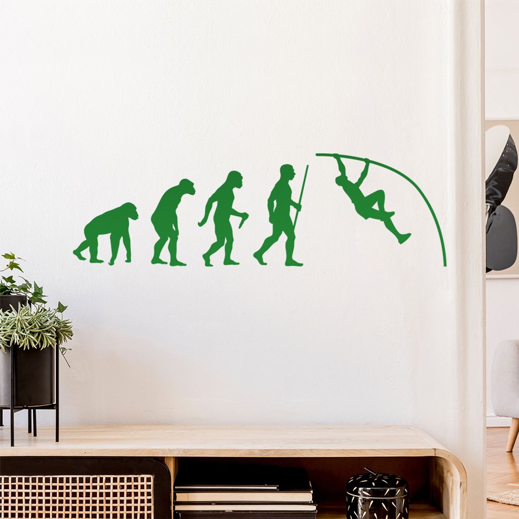 Stabhochsprung Evolution Wandtattoo Wandaufkleber Wall Sticker - Dekoration, Küche, Wohnzimmer, Schlafzimmer, Badezimmer
