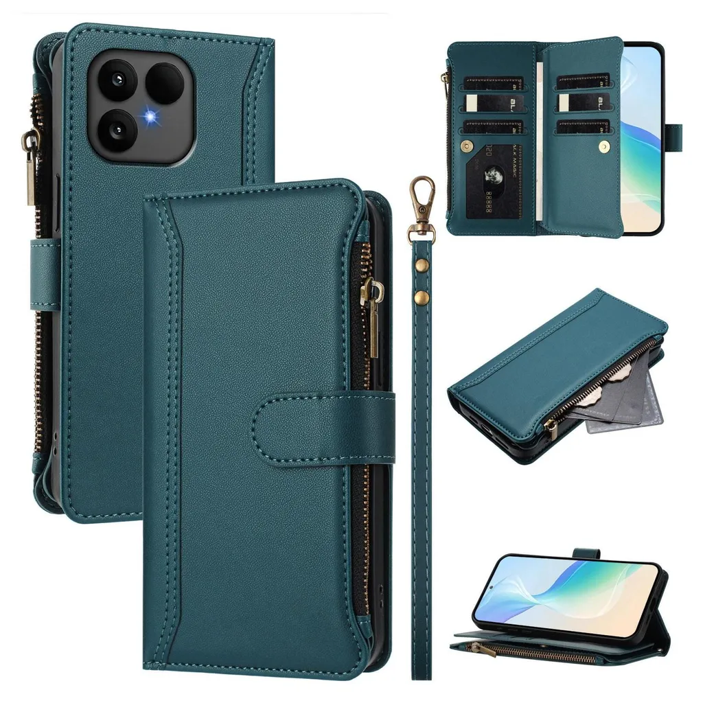 Custodia Professionale Fairphone 6 Verde Scuro Pelle Sintetica Zip